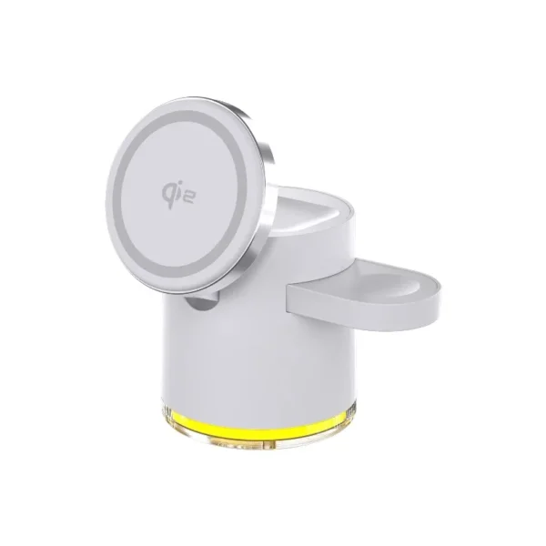 Caricatore Wireless 4 in 1 con Ricarica Rapida QI2 – Base di Ricarica con Luce Notturna per MagSafe iPhone 16, 15, 14 Pro Max, AirPods Pro (2ª-8ª gen) e Apple Watch - immagine 4