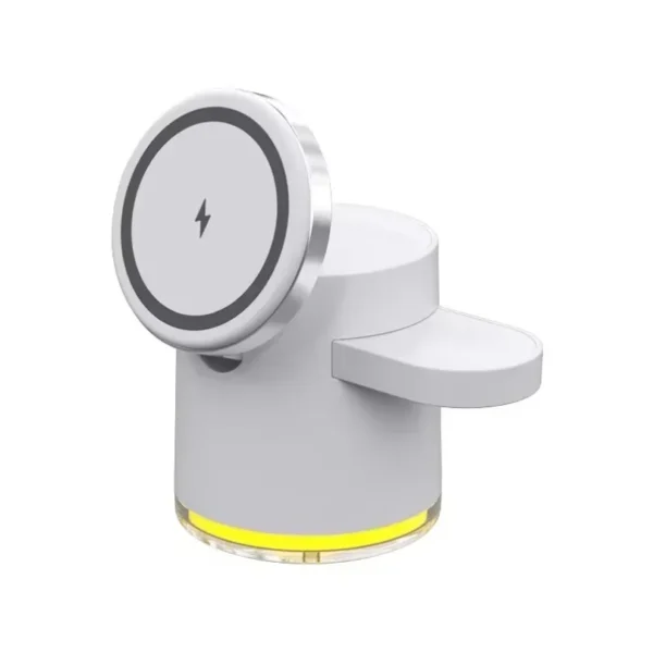 Caricatore Wireless 4 in 1 con Ricarica Rapida QI2 – Base di Ricarica con Luce Notturna per MagSafe iPhone 16, 15, 14 Pro Max, AirPods Pro (2ª-8ª gen) e Apple Watch - immagine 3